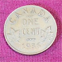 1936 Canada One Cent Coin