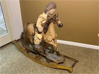 Rocking Horse & Child Statue