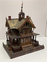 Antique Victorian Wooden Folk Art Doll House