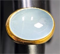 14K Gold and White Moonstone Ring