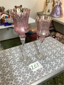 MCM tall glass candle holders