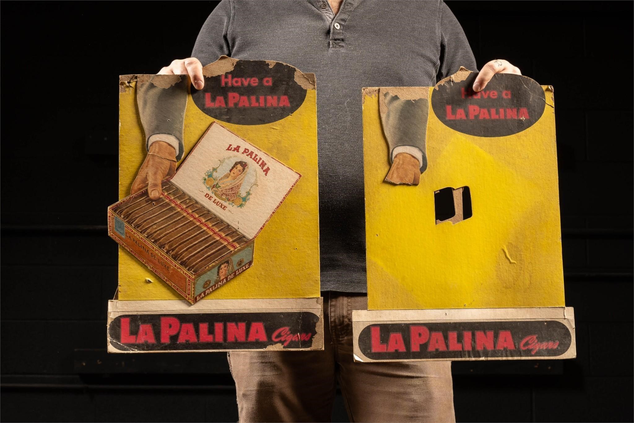 Lot of Two Vintage La Palina Cardboard Ads