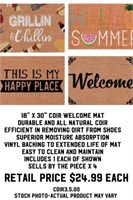 18"x30" Coir Welcome Mat x4