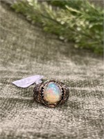 Ethiopian Opal Sterling / Palladium Alloy Ring