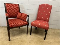 (2) Various Upholstered Chairs