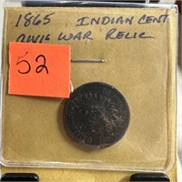 1865 INDIAN HEAD PENNY CENT