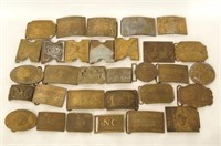 Collection of brass, bronze buckles -