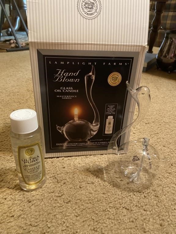 Glass oil candle