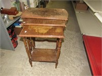 Vintage Set of 3 Wood Nesting Tables
