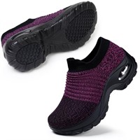 B2237  STQ Women's Slip-On Breathable Sneakers, 8