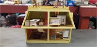 Vintage doll house with accessories