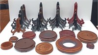 Folding Plate Stands and Assorted Vase Stands