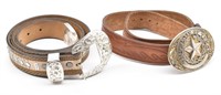 (2) Leather Belts w / Buckles