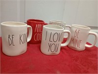 5 Rae Dunn cups