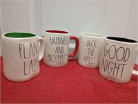 4 Rae Dunn cups