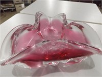 PINK TO CLEAR MCM GLASS CENTER DISH