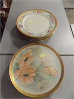 ASSORTED GOLD-TRIMMED CHINA PLATES