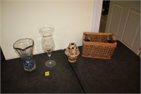 Basket, vase, candle holder