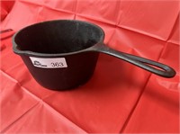 8 inches wide and 4 inch deep cast iron pot