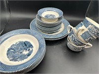 Currier & Ives Blue & White Collectible Dinnerware