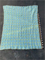 Yellow Green & White Knitted Throw