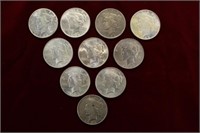 10pcs Silver Peace Dollars, 1922, 1923