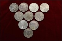 10pcs Silver Peace Dollars 1922, 1923, 1924