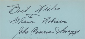 John Cameron Swayze signed note