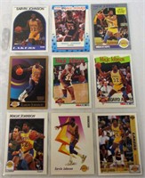 Sheet Of 9 Magic Johnson Basketball Cards
