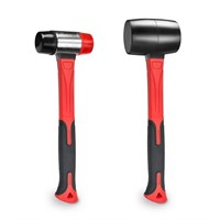 YIYITOOLS 2Pcs Hammer Set, 16oz Rubber Mallet &