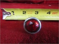 Vintage glass license plate reflector. Red.