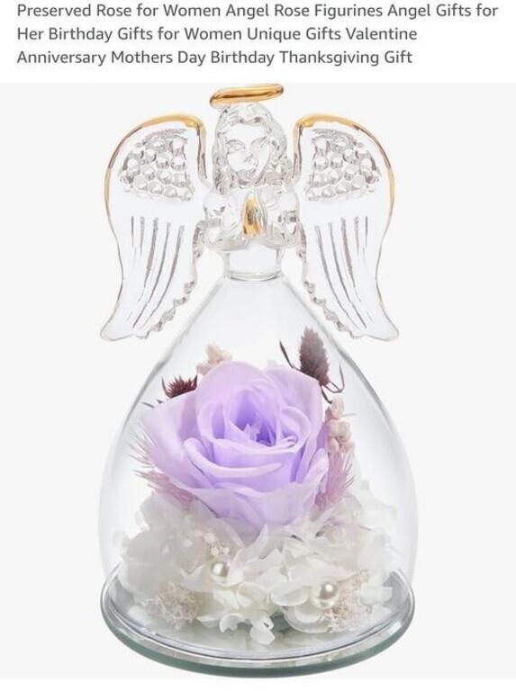 MSRP $16 Glass Angel with Rose