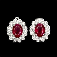 Natural  Red Ruby Earrings