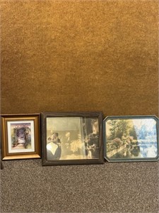 Lot of 3 Vintage Framed Pictures