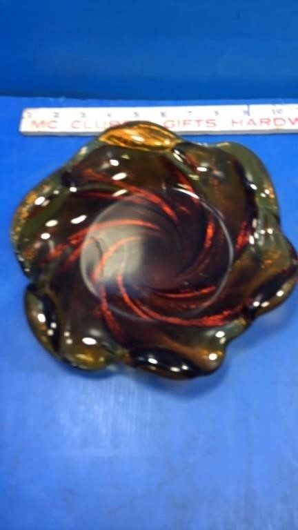 Amber art glass