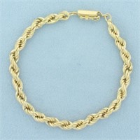 Italian Rope Link Chain Bracelet in 14k Yellow Gol