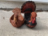 Two Turkey Wicker Baskets