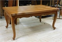 Louis XV Style Parquetry Top Oak Table.