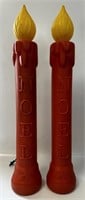 GREAT PAIR OF VINTAGE NOEL CANDLE BLOW MOLDS