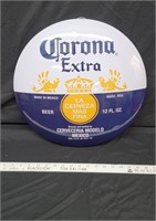 Corona metal button sign