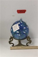 Friendship Ball by Kitras Art Glass w/Stand
