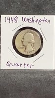 1948 Silver Washington Quarters US 25 Cent Coin