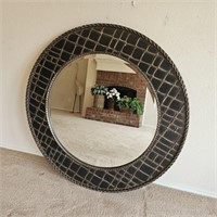 Large Round Abstract Tiled Wall Mirror