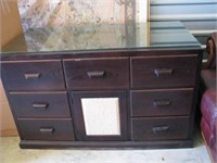 Wooden with glass top chest