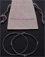 DAVID YURMAN 0.925 BLUE TOPAZ 2 BRACELETS W/ POUCH