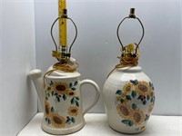 2 HAND PAINTED LAMPS WORKING