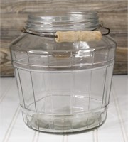 Glass Pickle Jar w/Wooden Handle