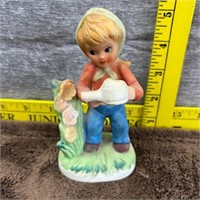Vtg Cute Little Garden Girl Figurine