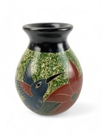 Signed Nicaraguan Hummingbird Vase