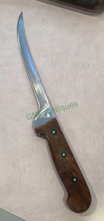 Very nice old wooden handled butcher knife with